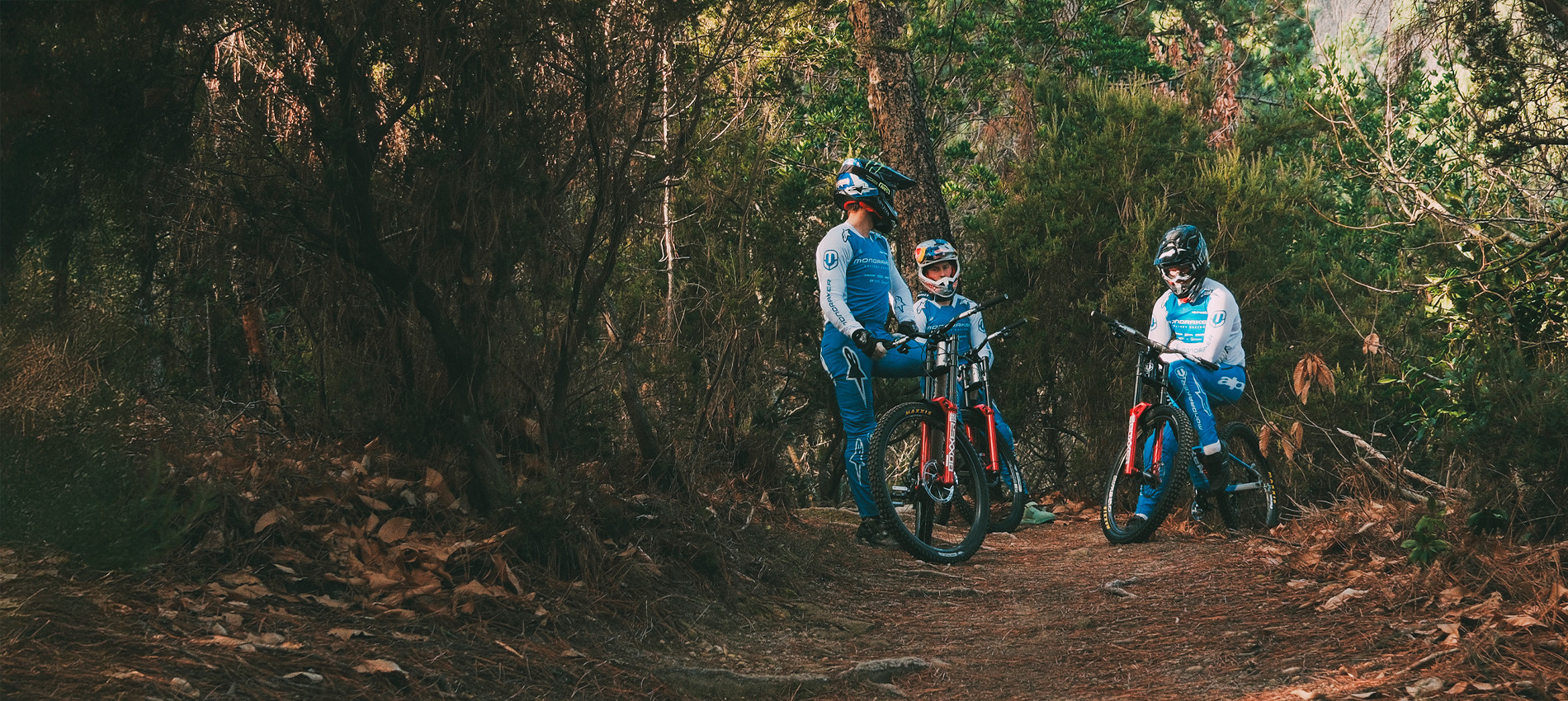 Rónán Dunne, Ryan Pinkerton and Oli Clark make up the MFR DH 2026 squad. 